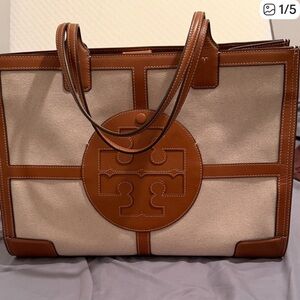 Tory Burch Tan and Cream Tote Bag